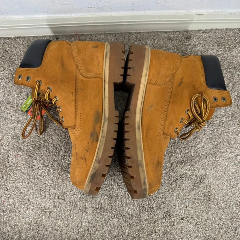 Timberland PRO Mens Direct Attach Steel Toe Waterproof Boots Size 11 Leather Tan